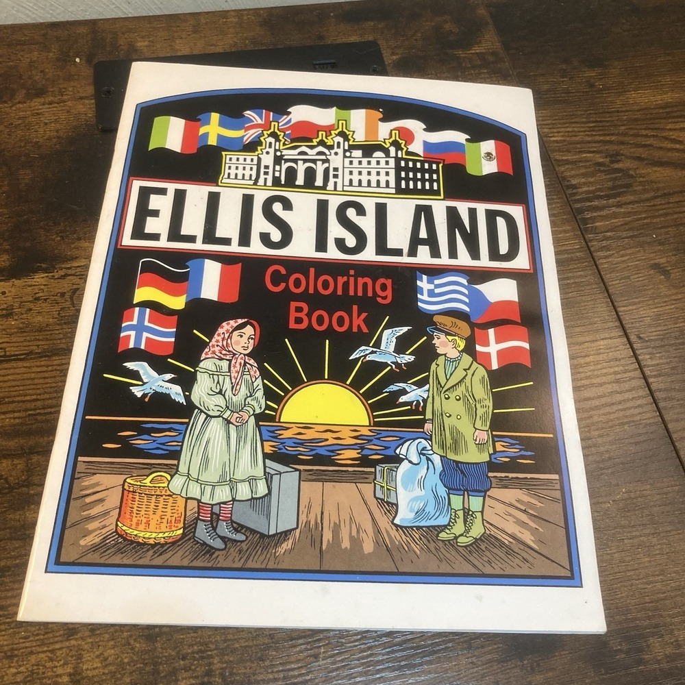 Vintage Coloring Book Ellis Island‎ American Immigration History Nationalities